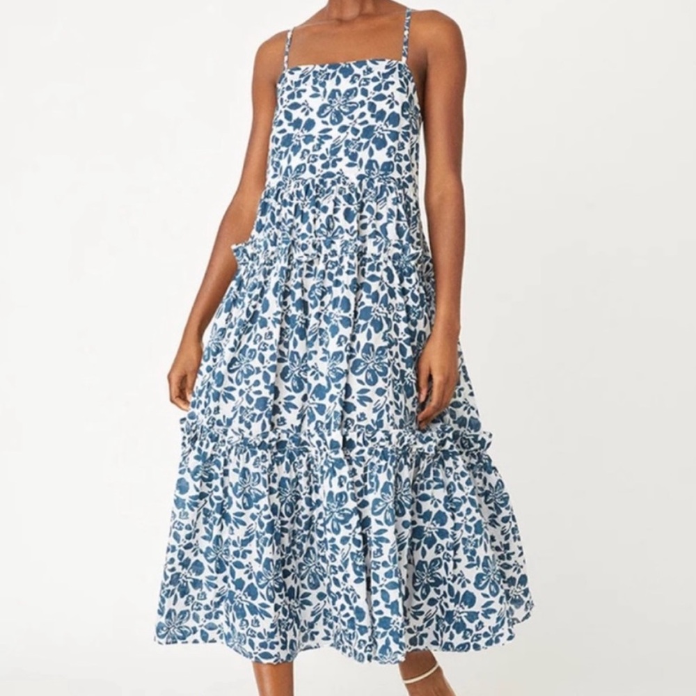 Cara Cara Harbour Island Dress Blue Floral Size Small
